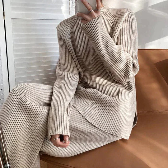 R&B | Strick Damen Pullover Satz mit Weitem Hosen