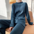R&B | Strick Damen Pullover Satz mit Weitem Hosen