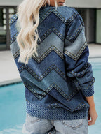R&B | Adelisse Moderner Geometrischer Pullover mit Rundhalsausschnitt