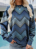 R&B | Adelisse Moderner Geometrischer Pullover mit Rundhalsausschnitt
