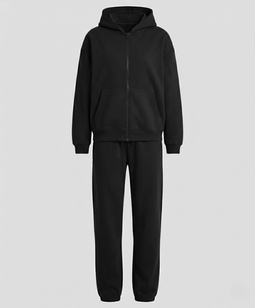 Damen Fleece Jogginganzug mit Kapuze R&B
