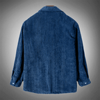 R&B | Stilvolles Dunkelblaues Lässiges Corduroy Herbst Overshirt für Männer