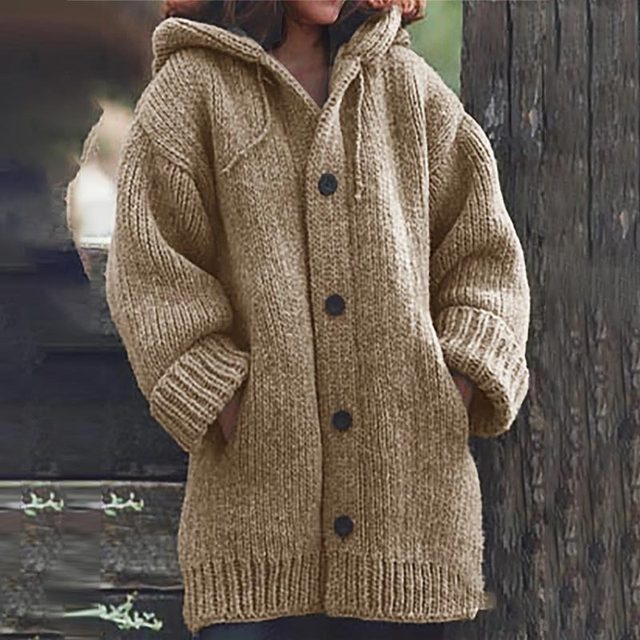 R&B | Gestrickte Damenjacke Mit Kapuze