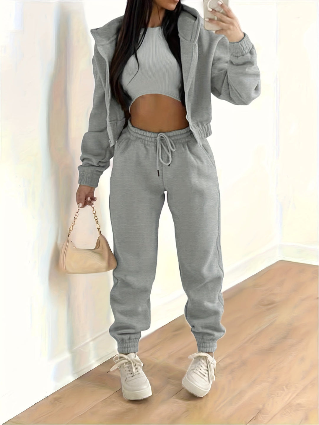 R&B | Kapuzenjacke & Tanktop & Jogginghose Drei Teilige Satz Outfits