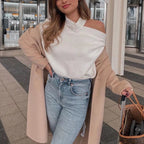 R&B | Off-shoulder Pullover Weicher Strick Trendy und Elegant