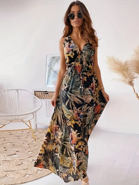 R&B | Casual Boho Maxi-Kleid Mit Kordelzug