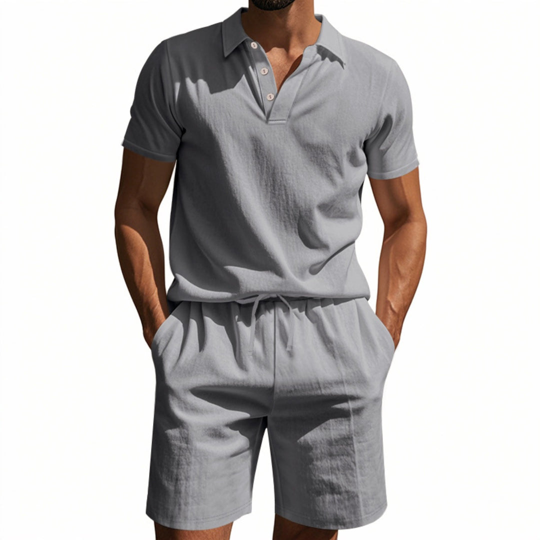 R&B | Kurzärmliges Poloshirt und Shorts Strandanzug