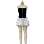 R&B | Kontrastierende Farbe einreihig Tube Top Kleid Kleid