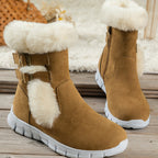 Stilvolle Winterstiefel mit Fellbesatz und Schnallen R&B R&B