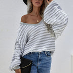 R&B | Gestreifter Strickpullover Für Modische Looks