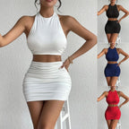 R&B | Ärmelloses Neck Tube Top Weste Hip Wrap Set