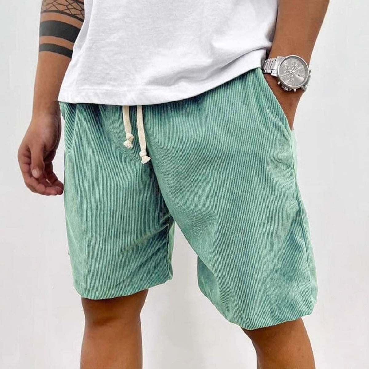 R&B | Herren Casual Kordelzug Cord Shorts