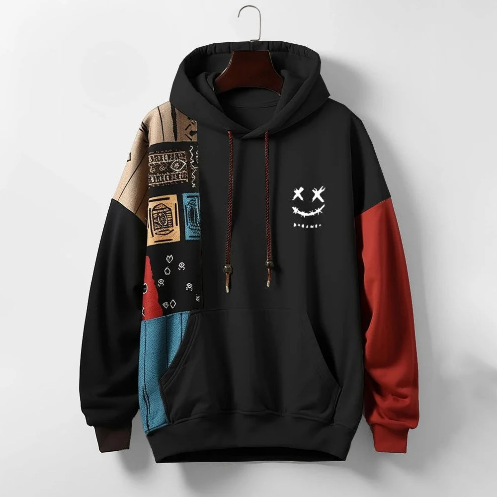 Herren Sportlicher Kontrast-Hoodie