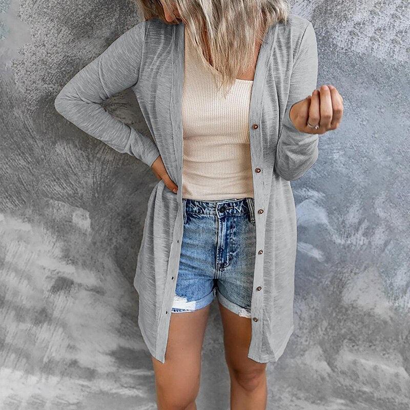 R&B | Luftiger Damen Cardigan mit Knöpfen