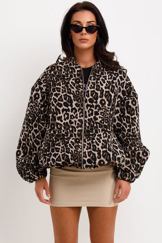 R&B | Modig Bomberjacke Leopardenmuster Modern und Weich
