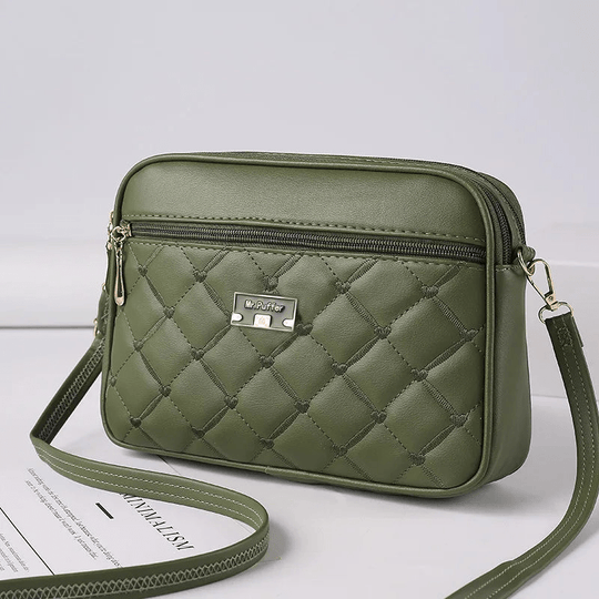R&B | Damen Schultertasche mit Diamantmuster und Reißverschluss