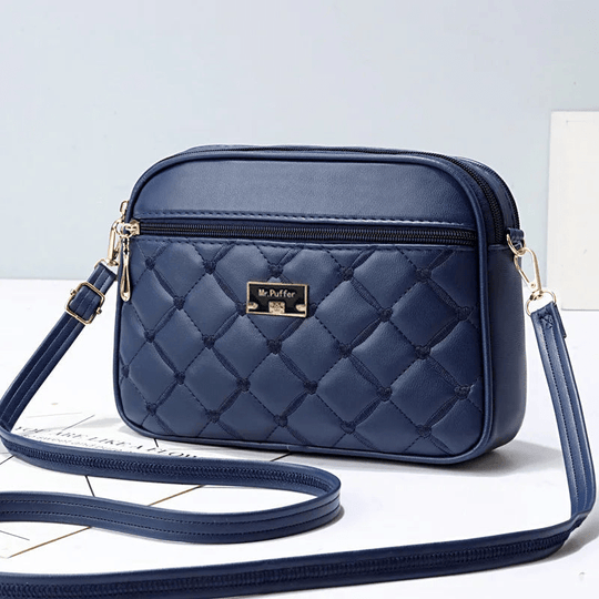 R&B | Damen Schultertasche mit Diamantmuster und Reißverschluss