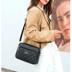 R&B | Damen Schultertasche mit Diamantmuster und Reißverschluss