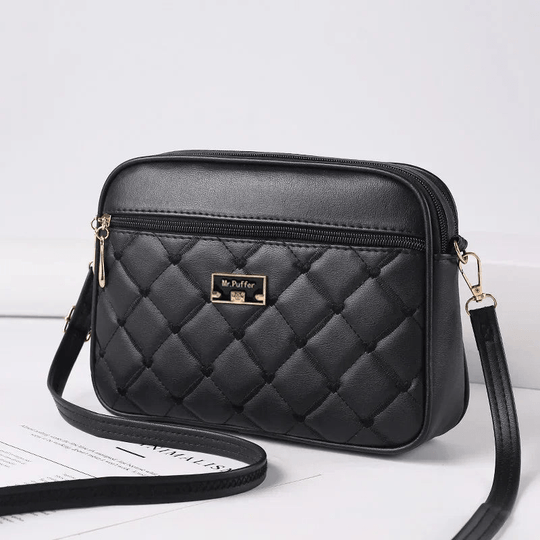 R&B | Damen Schultertasche mit Diamantmuster und Reißverschluss