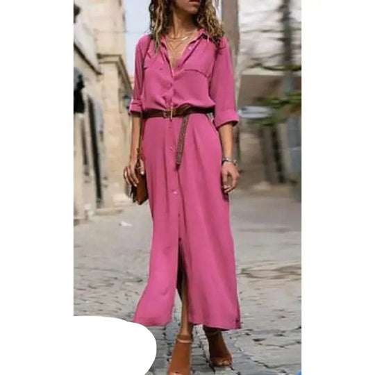 R&B | Lässiges Hemdkleid Mit Knöpfen