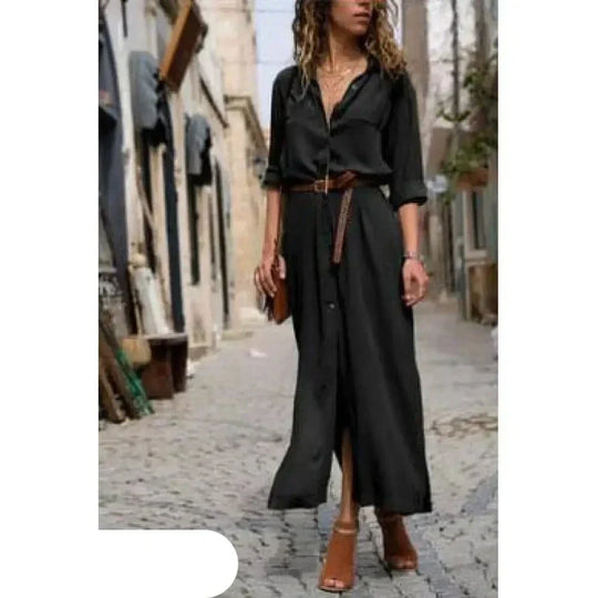 R&B | Lässiges Hemdkleid Mit Knöpfen