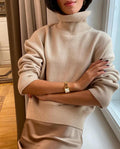 R&B | Rollkragenpullover Weicher Strick Lockere Passform Lange Ärmel