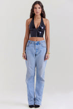 R&B | Schwarzes Latex Grime Top