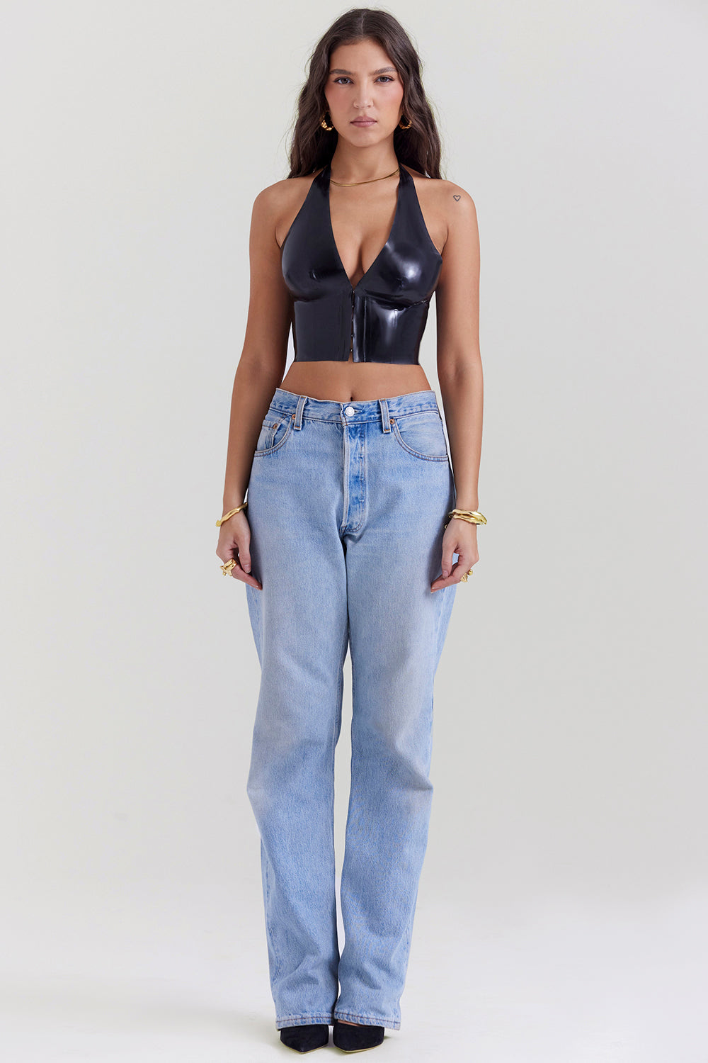 R&B | Schwarzes Latex Grime Top