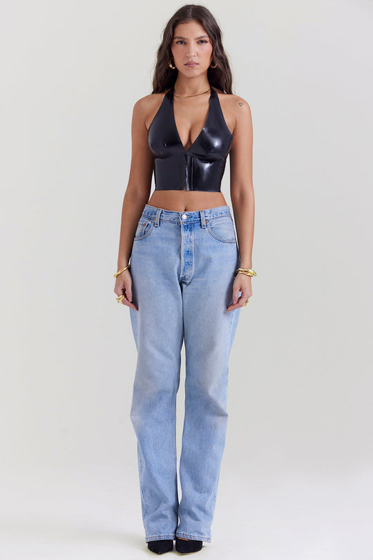 R&B | Schwarzes Latex Grime Top