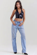 R&B | Schwarzes Latex Grime Top