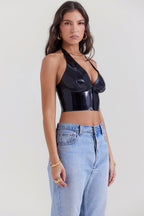 R&B | Schwarzes Latex Grime Top