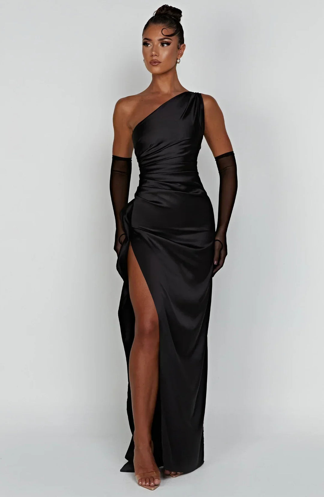 R&B | Elegantes Ein-Schulter-Kleid mit Schlitz