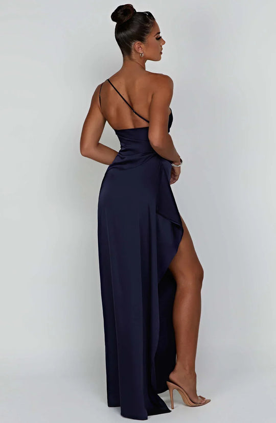 R&B | Elegantes Ein-Schulter-Kleid mit Schlitz