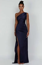 R&B | Elegantes Ein-Schulter-Kleid mit Schlitz