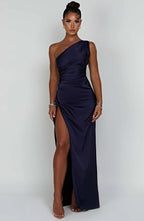 R&B | Elegantes Ein-Schulter-Kleid mit Schlitz
