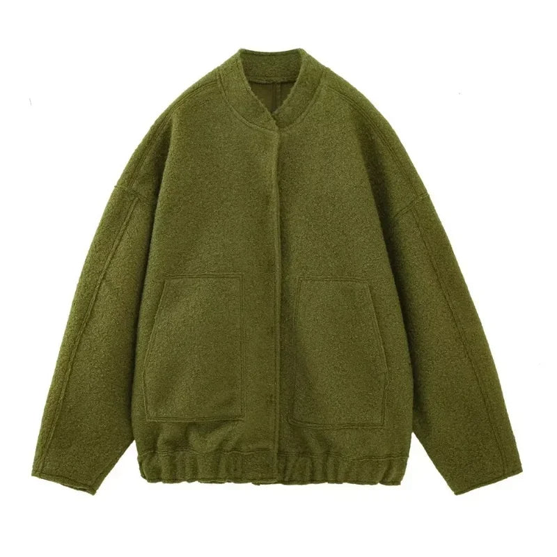 R&B | Flauschige Übergroß Jacke mit Taschen