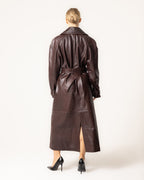 R&B | Leder Trenchcoat - Damen mit Gürtel