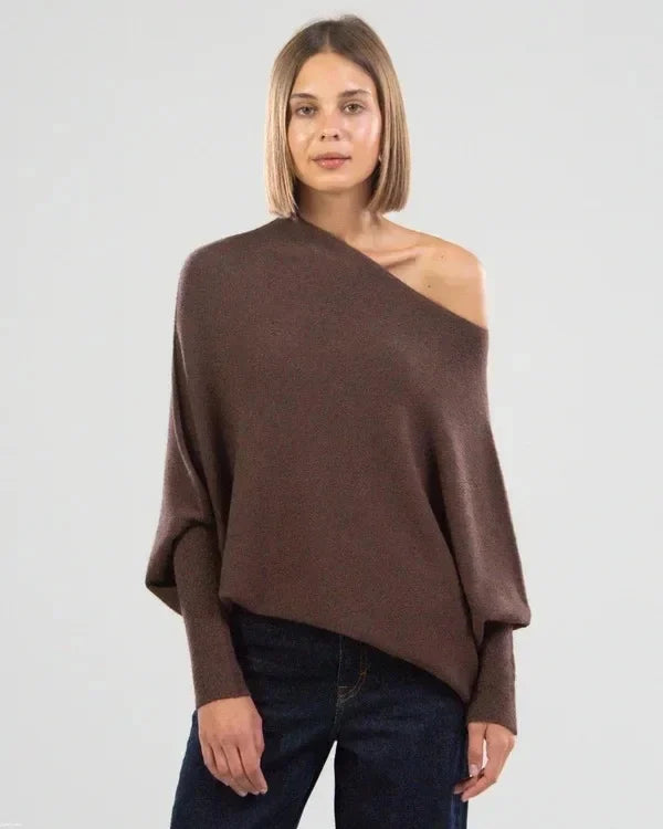 R&B | Asymmetrischer Übergroßer Damenpullover