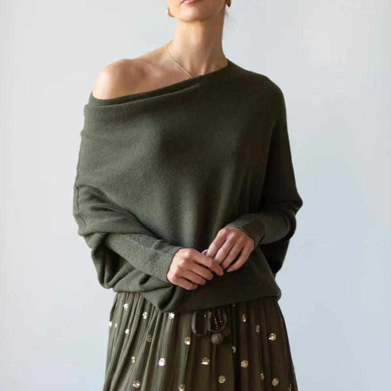 R&B | Asymmetrischer Übergroßer Damenpullover