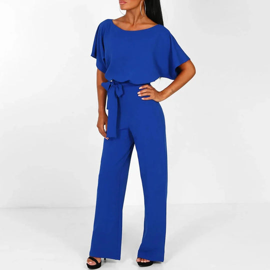 R&B | Eleganter Beiger Jumpsuit mit Gürtel
