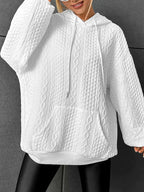 R&B | Übergroßer Pullover mit Kapuze und Kordelzug mit Kordelzug