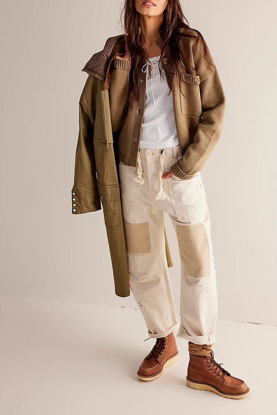 R&B | Jacke Stehkragen Einfarbiger Cardigan Pullover