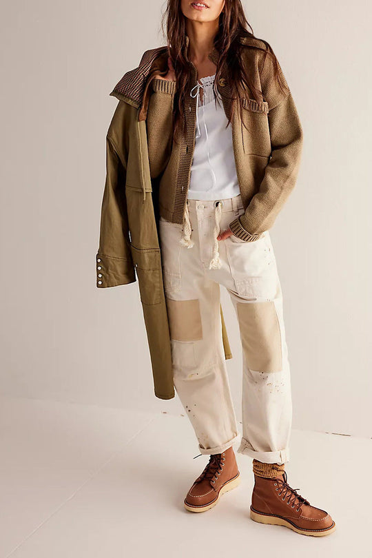 R&B | Jacke Stehkragen Einfarbiger Cardigan Pullover