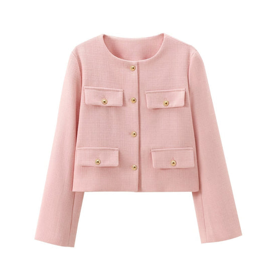 R&B | Hals Einfarbig Einreiher Jacke