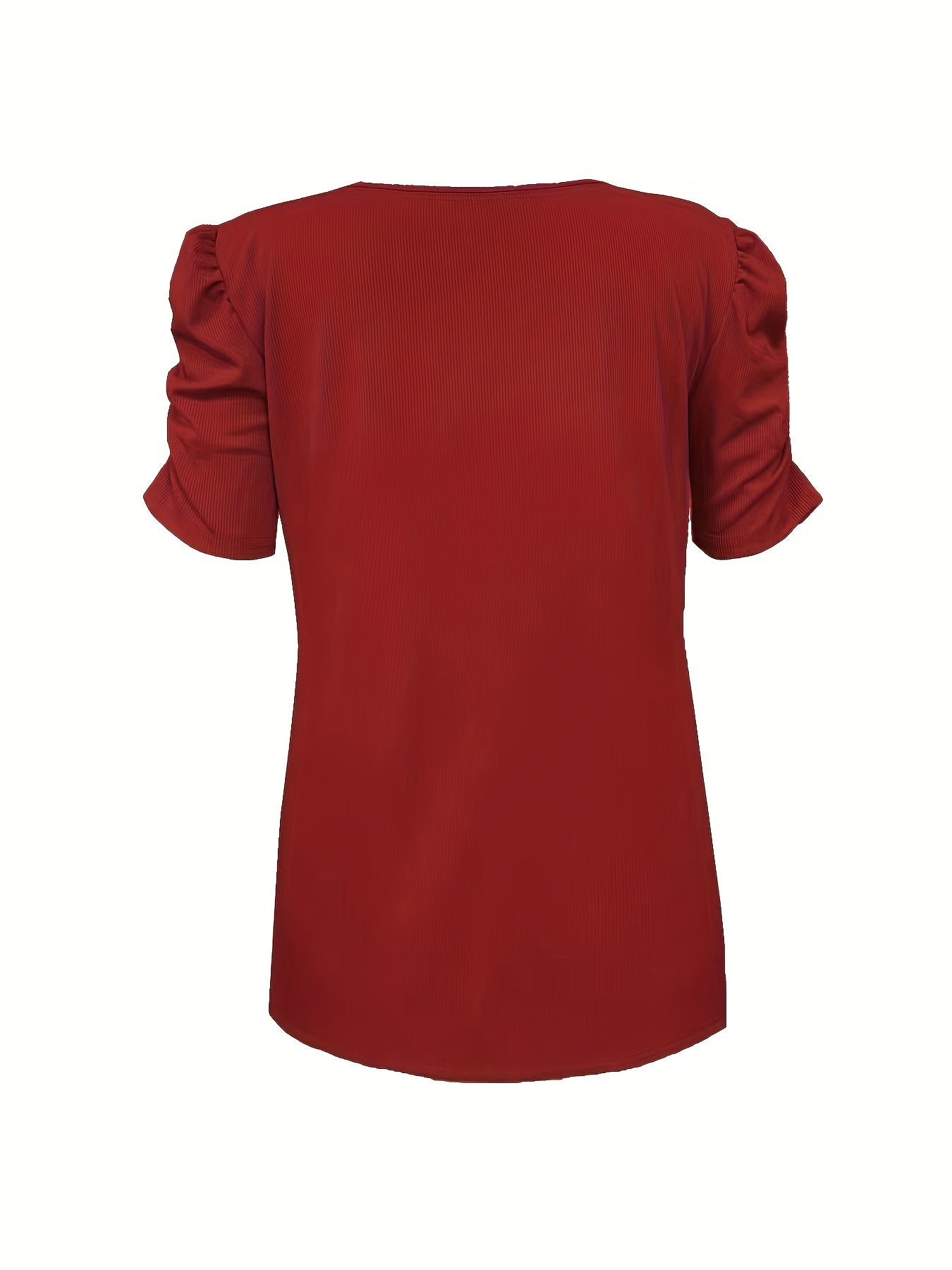 R&B | Elegantes Geripptes V-Ausschnitt T-Shirt für Damen