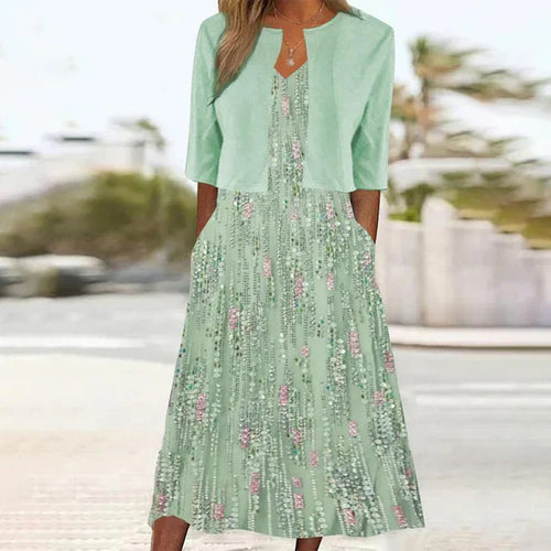R&B – Zweiteiliges Midi-Kleid mit Blumenmuster