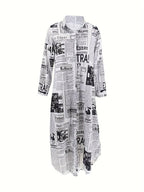 Hemdkleid mit Zeitungsdruck