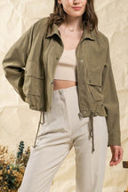 R&B | kariert Revers Mehrknopf-Zwei-Taschen-Midi-Jacke