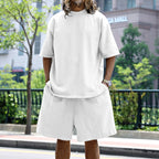 R&B | Lockeres T-Shirt Shorts einfarbiges Set