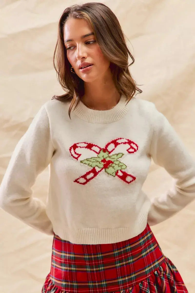 R&B | Gemütlicher Weihnachts-Zuckercone Kurzer Pullover